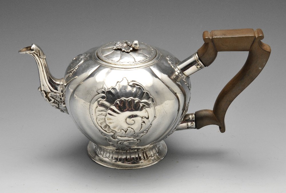 A mid-eighteenth century Russian silver teapot. (1 of 7)