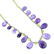 An amethyst and peridot necklace, bracelet and ear