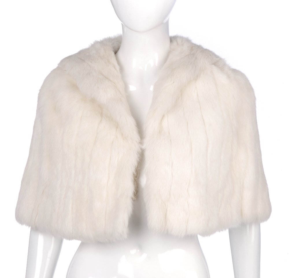 A white coney fur shawl (1 of 2)