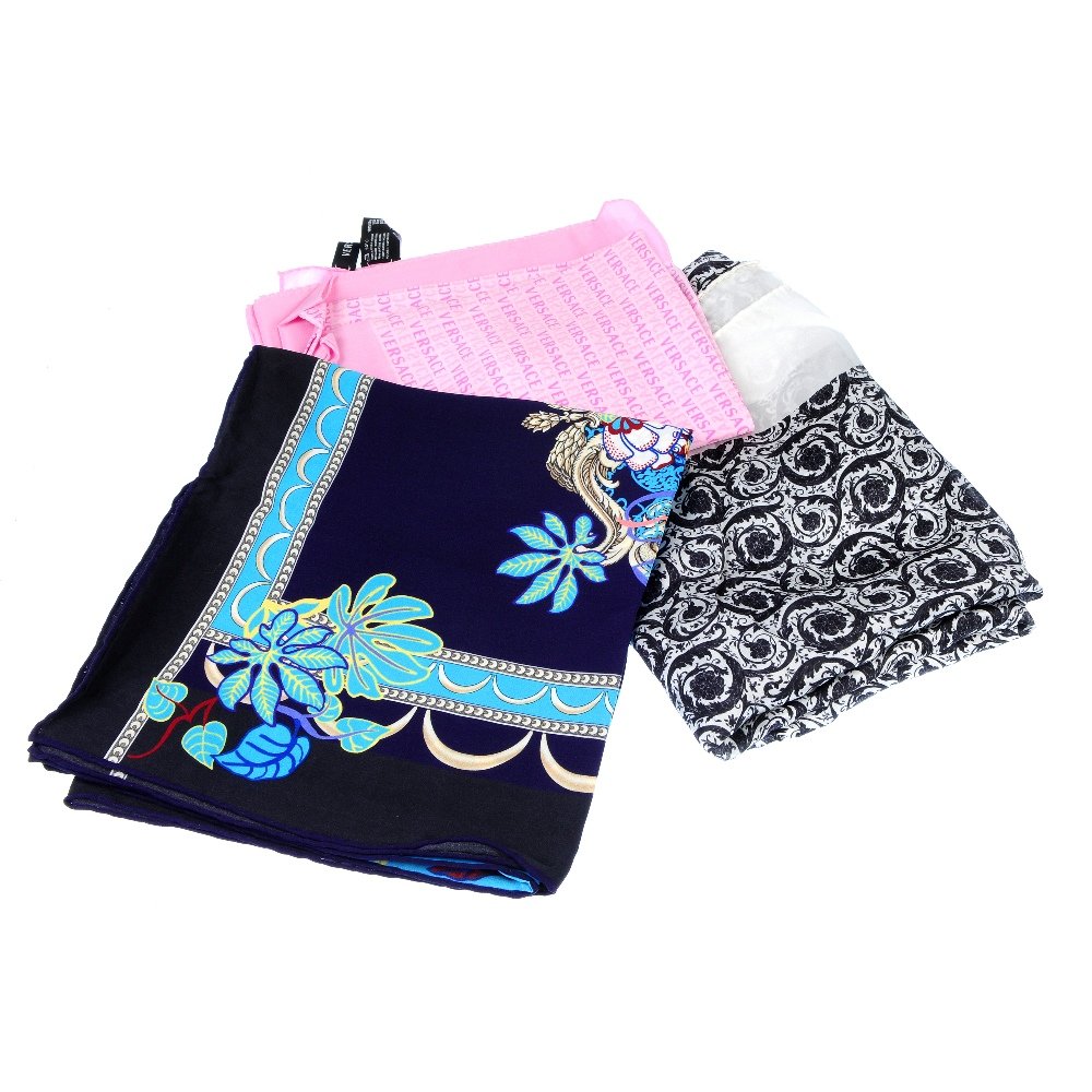 VERSACE - three silk scarves. (1 of 3)