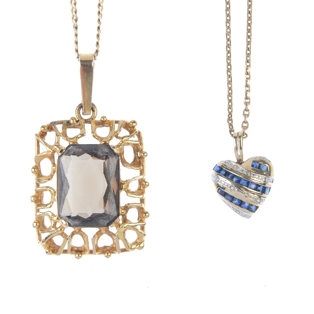 Two gem-set pendants and chains. (1 of 2)