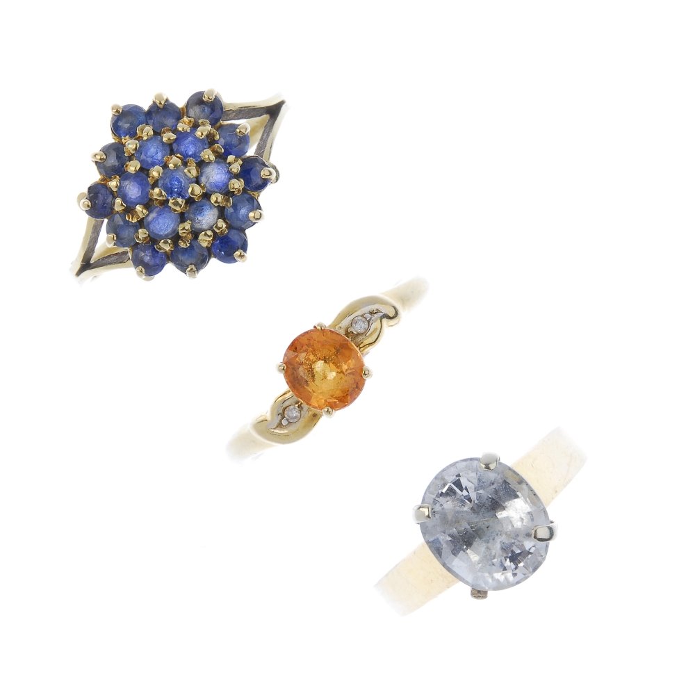 A selection of three gem-set rings. (1 of 4)