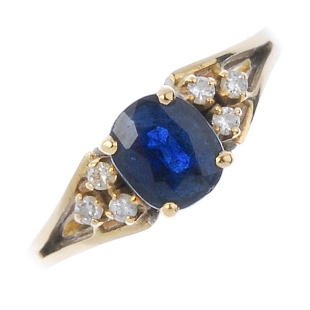 Two sapphire and diamond rings. (1 of 3)