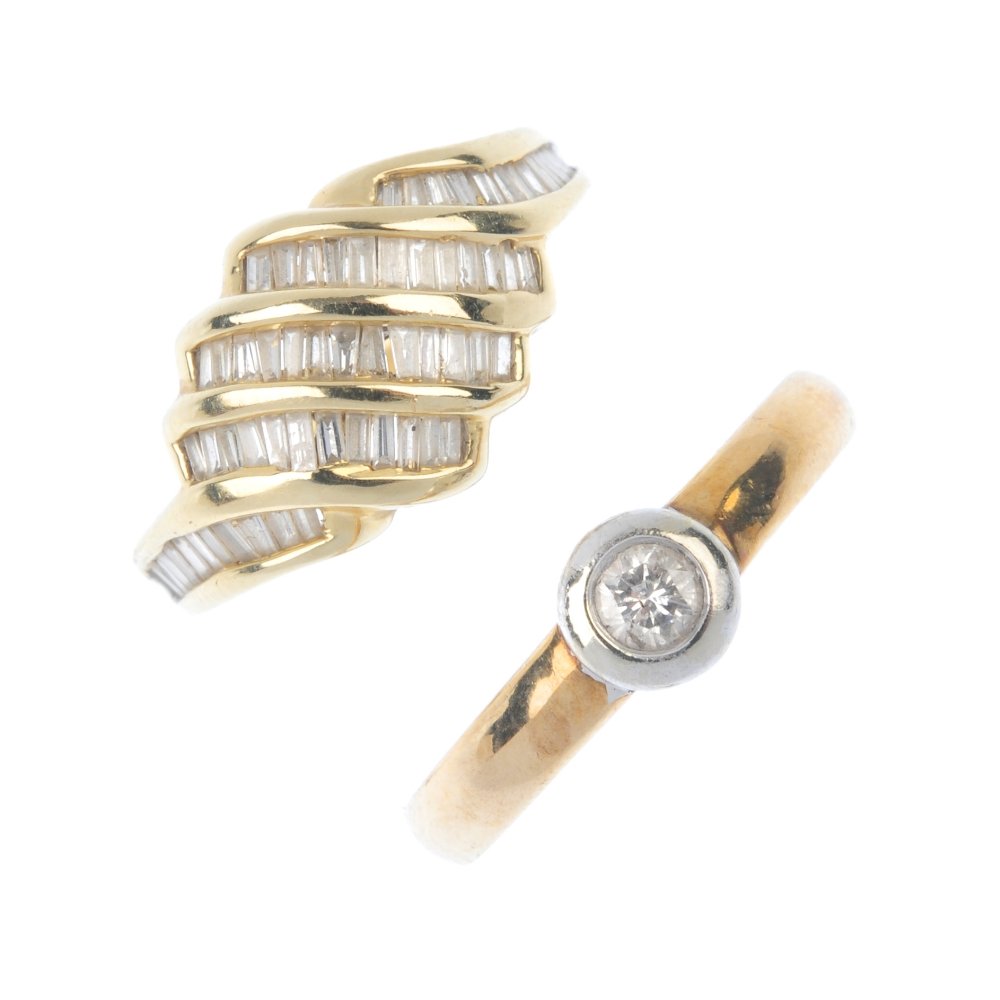 Two gold diamond dress rings. (1 of 4)