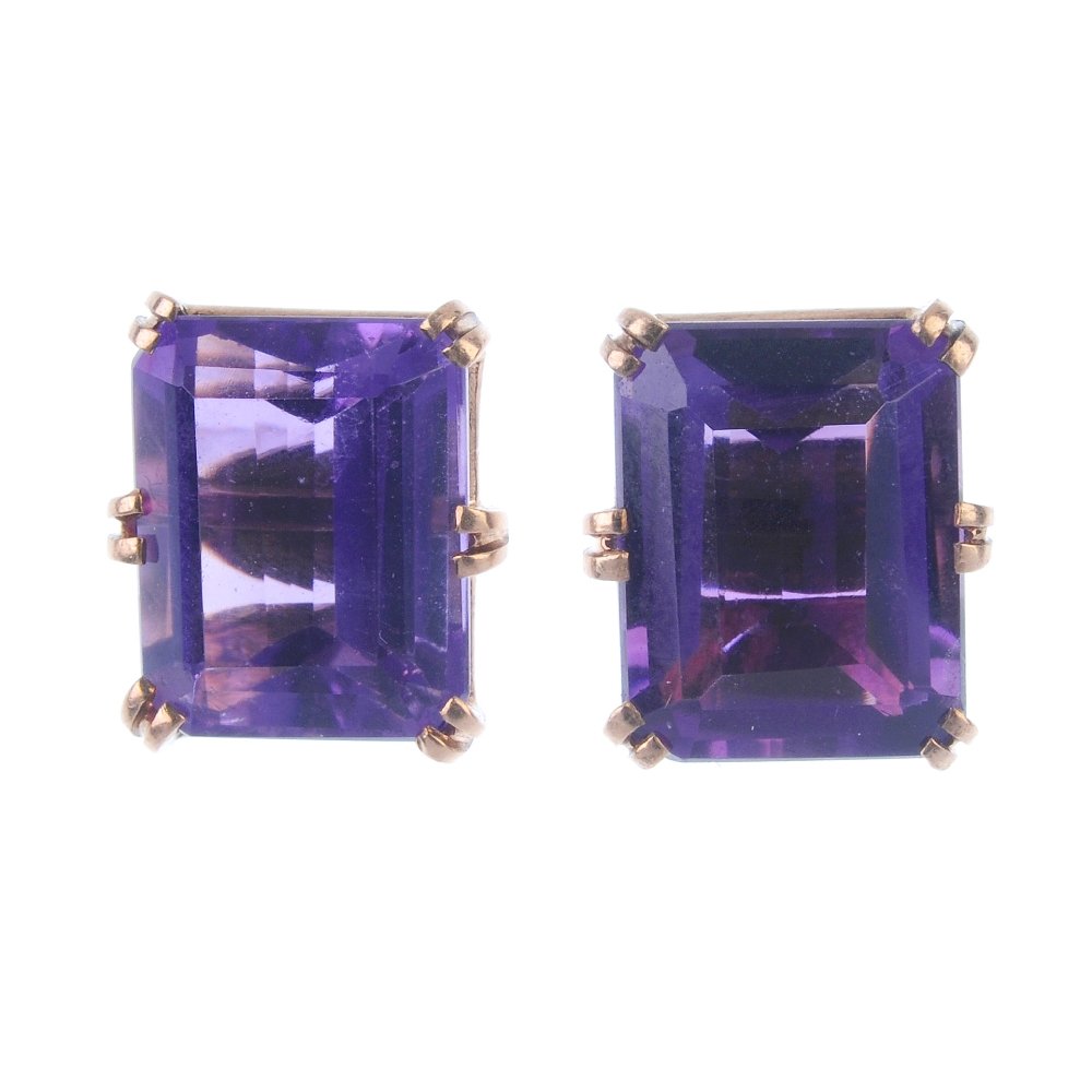 Two pairs of gem-set earrings. (1 of 2)