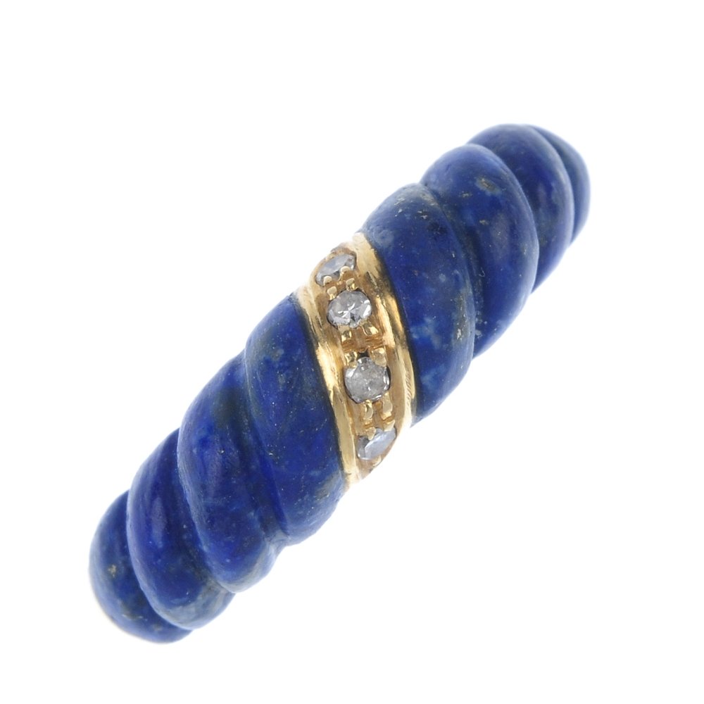 A lapis lazuli and diamond dress ring. (1 of 3)