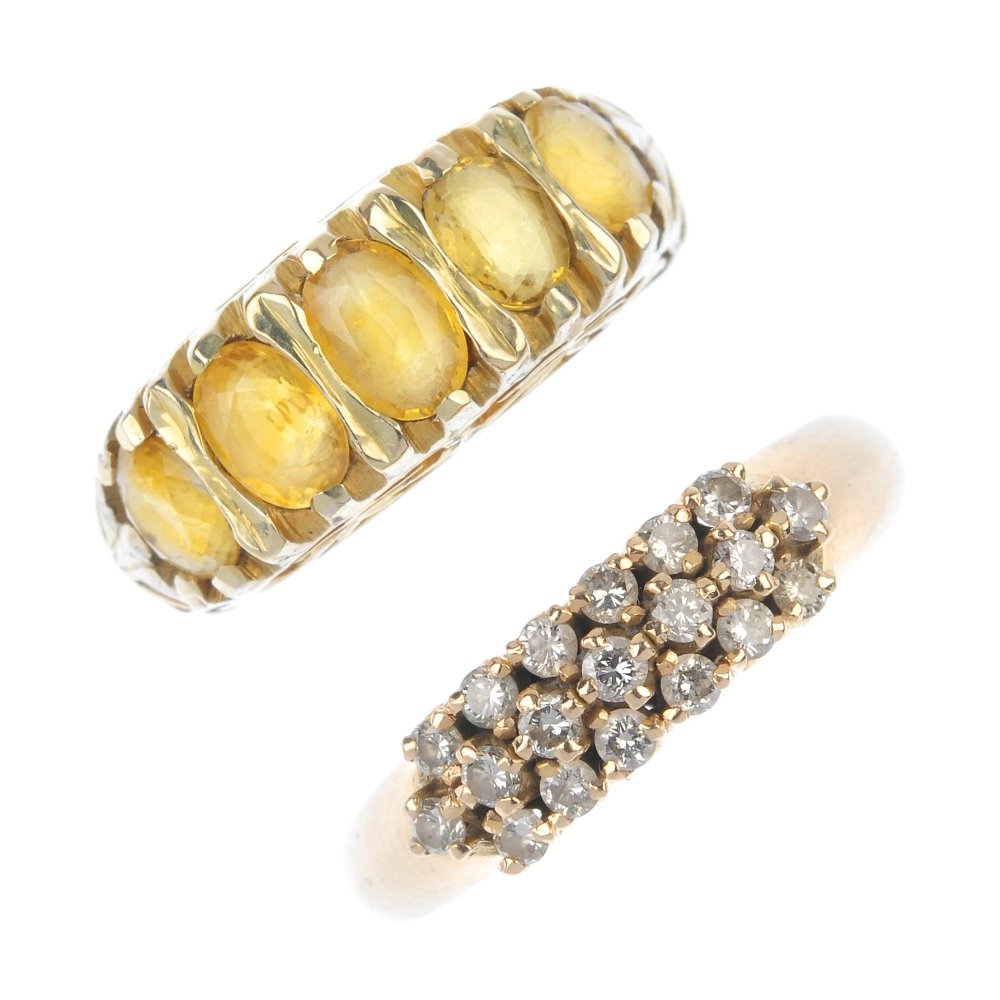Two gem-set dress rings. (1 of 4)