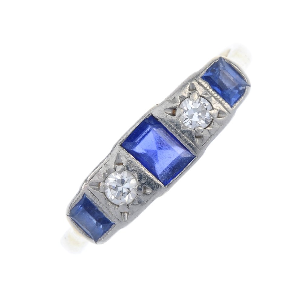 A mid 20th century 9ct gold sapphire and diamond (1 of 4)