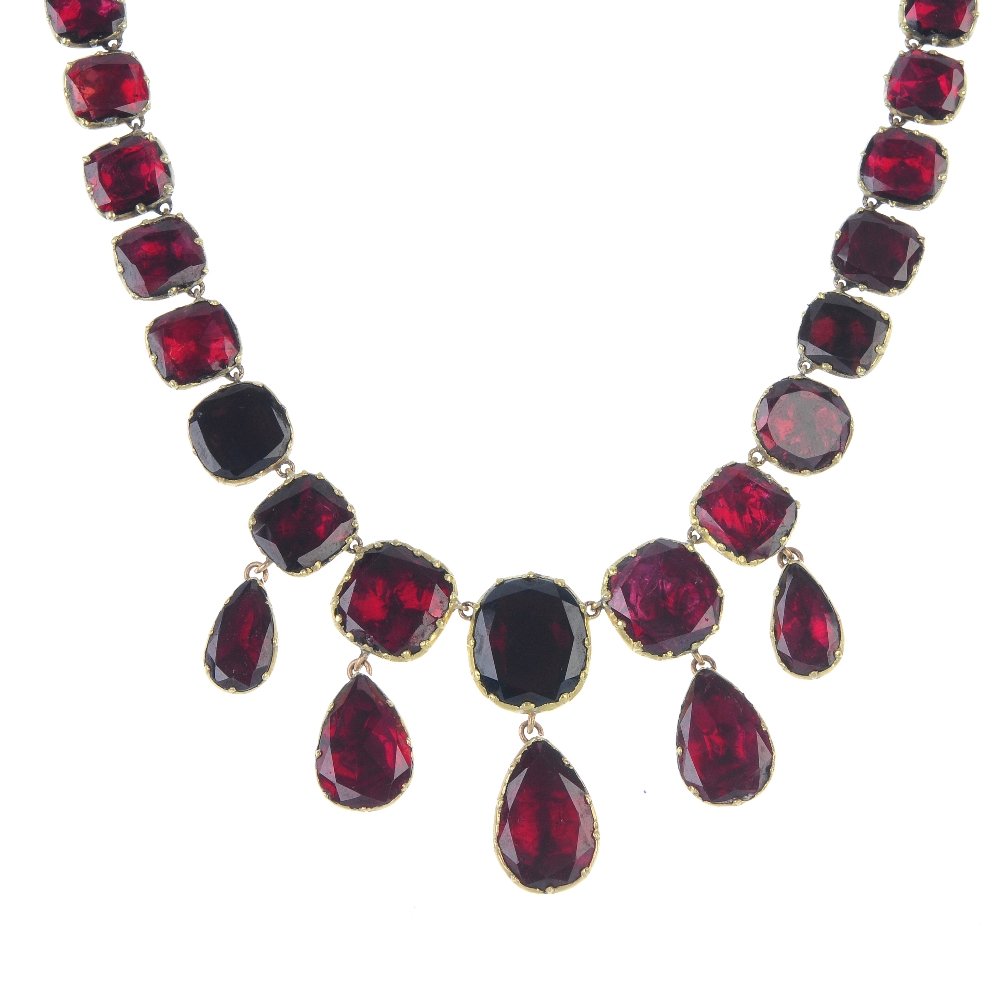 A mid 19th century garnet necklace. (1 of 3)