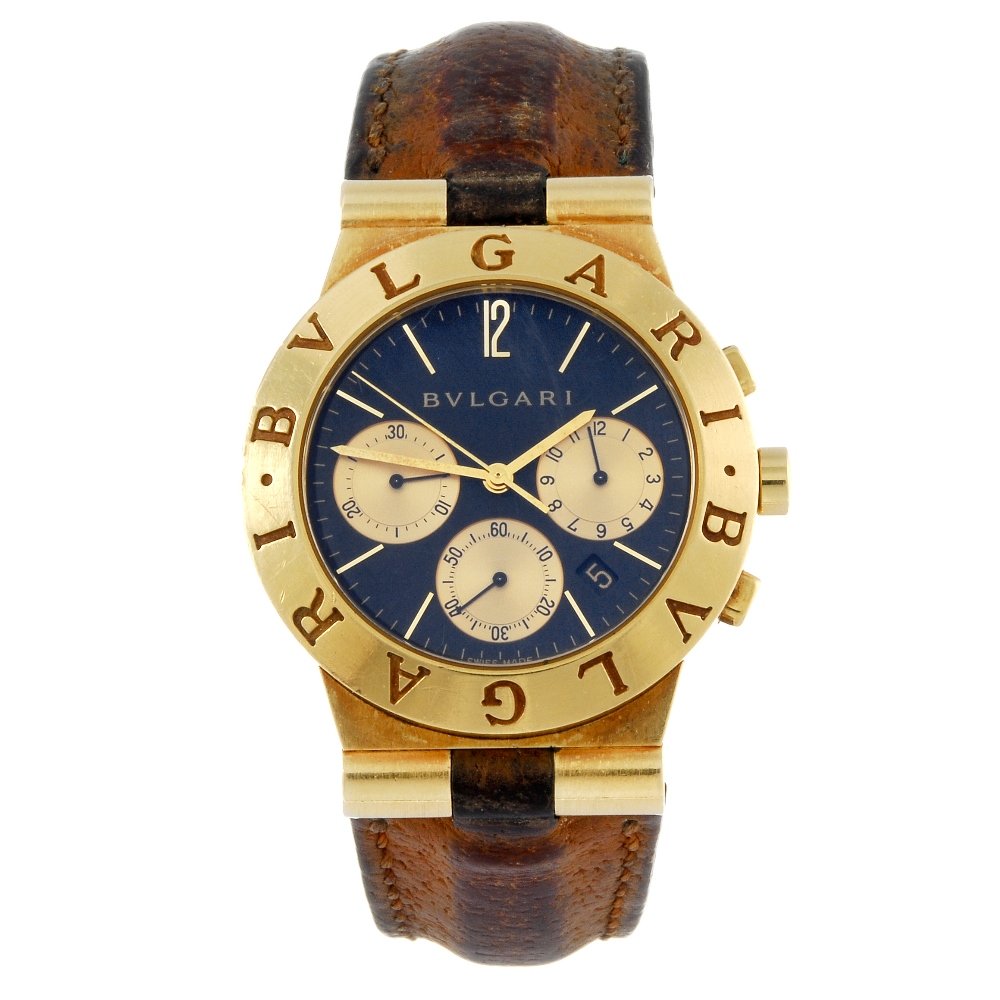 BULGARI - a gentleman's 18ct yellow gold Diagono (1 of 4)