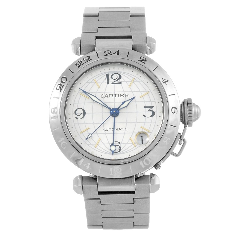 CARTIER - a stainless steel Pasha GMT bracelet watch. (1 of 4)