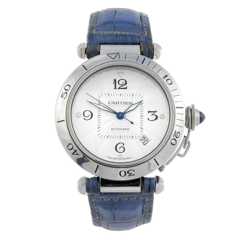 CARTIER - a stainless steel Pasha wrist watch. (1 of 4)