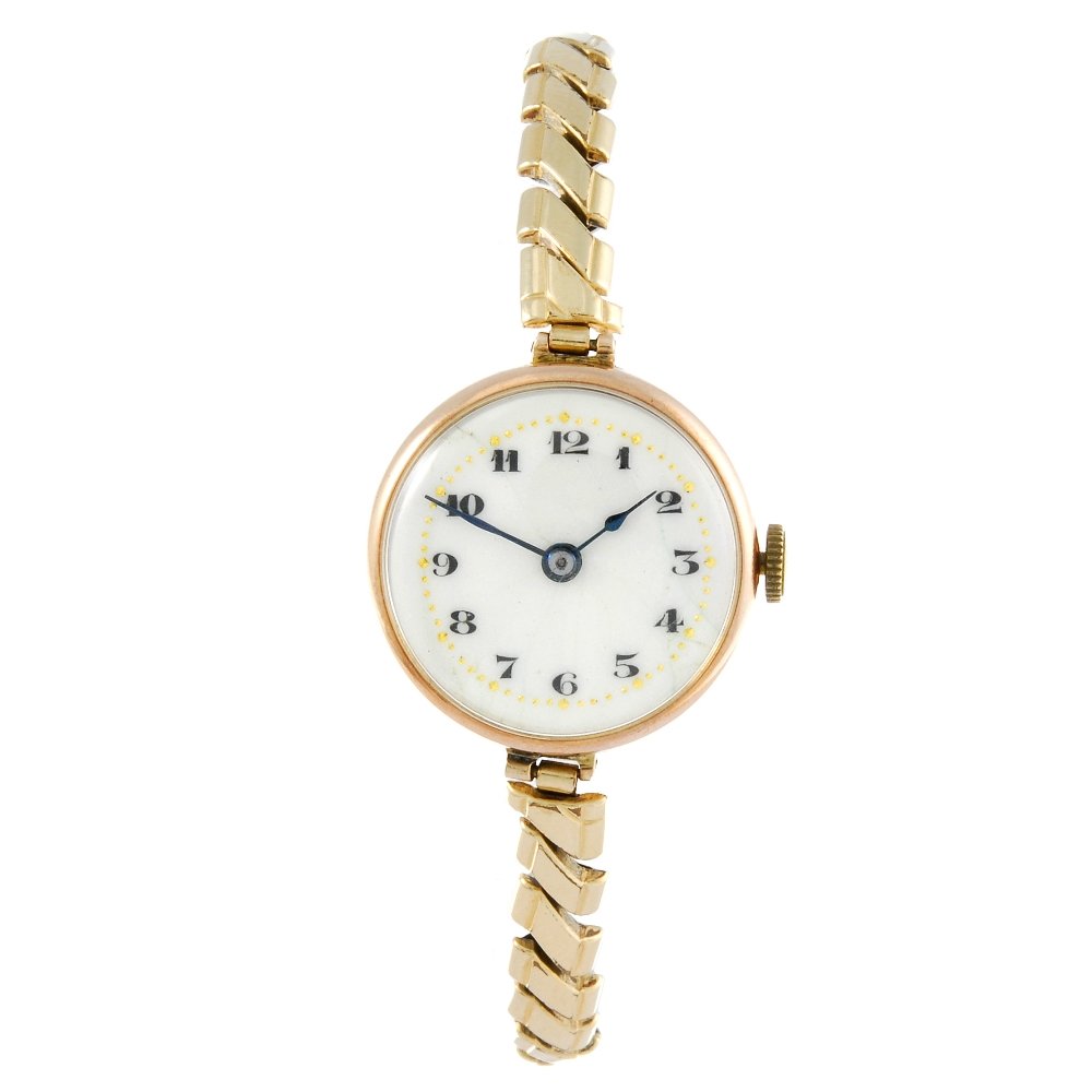 A 9ct rose gold bracelet watch. (1 of 4)