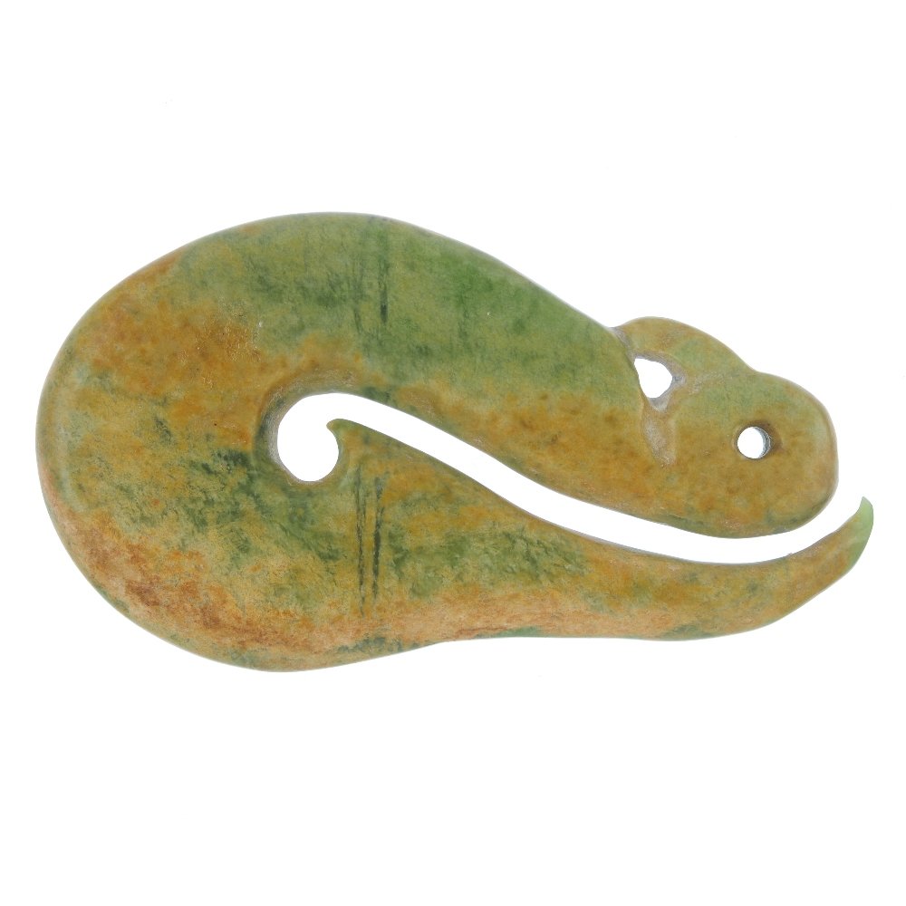 A New Zealand jade carved pendant by Paddy Cooper. (1 of 2)
