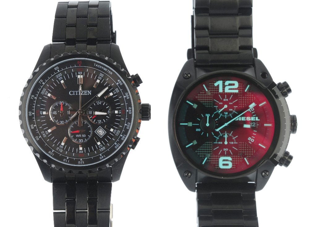 A large bag of various wrist watches, including DKNY,: A large bag of various wrist watches, including examples by DKNY, Guess etc. All recommended for spares and repairs purposes only. Approximately 100.