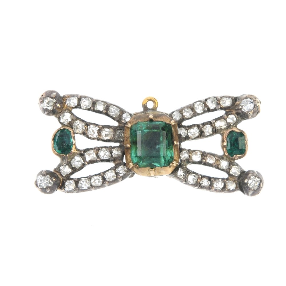 A mid 19th century emerald and diamond jewellery (1 of 2)