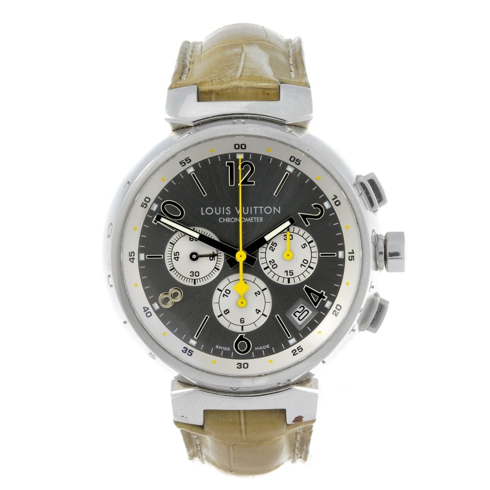 LOUIS VUITTON - a gentleman's Tambour chronograph wrist (1 of 4)
