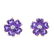 A pair of 9ct gold amethyst floral ear studs. Each