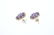A pair of 9ct gold amethyst floral ear studs. Each - 2