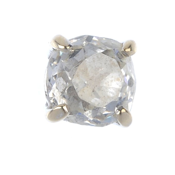 An 18ct gold old-cut diamond single-stone stud. (1 of 2)