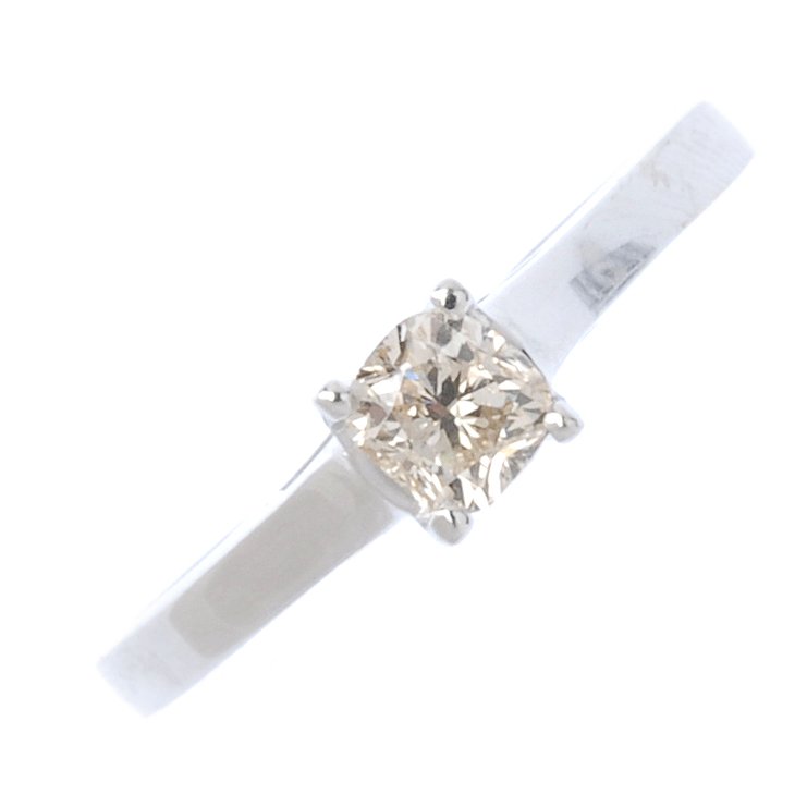 A diamond single-stone ring. The mixed-cut diamond, to (1 of 3)