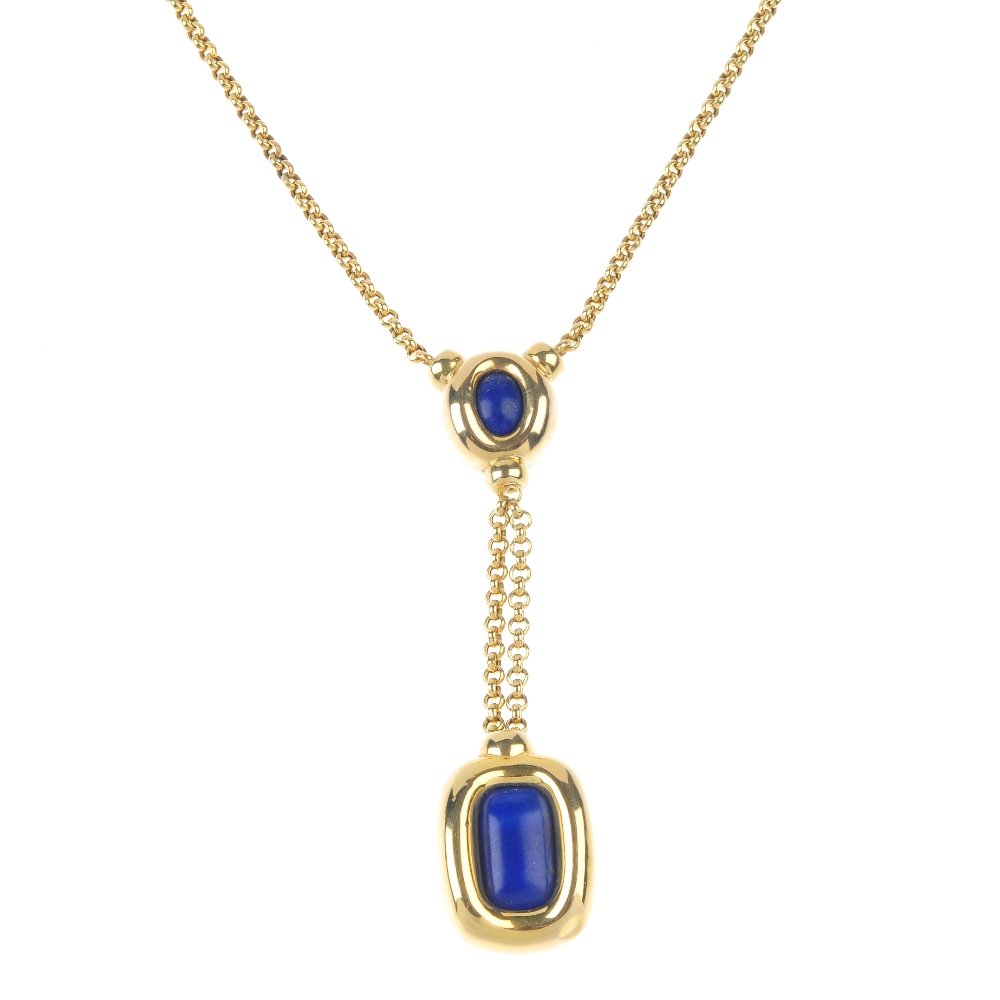 A lapis lazuli necklace. The cushion-shape lapis lazuli (1 of 2)