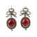 A pair of early Victorian cut steel and red paste ear