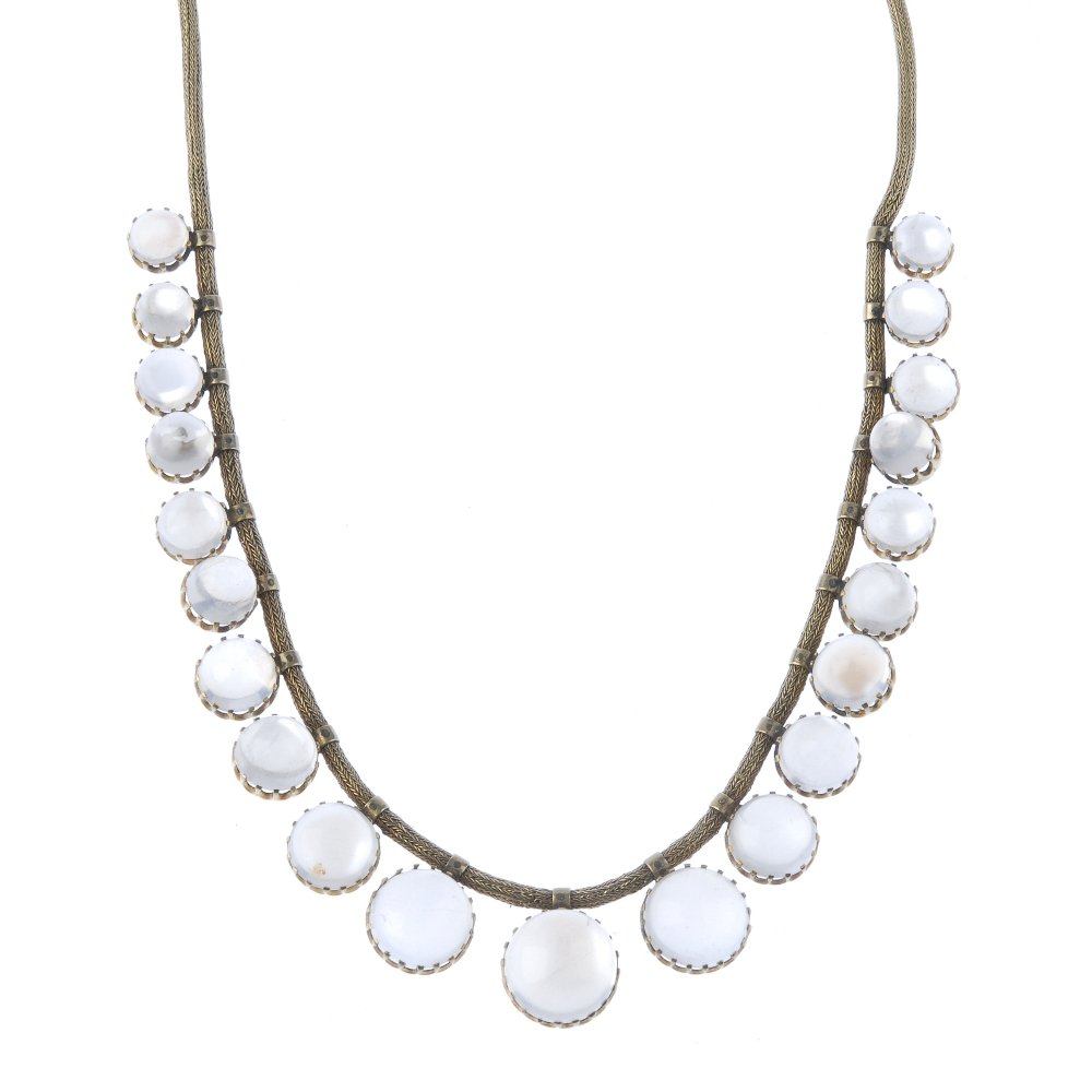 A moonstone necklace and bracelet. The necklace (1 of 2)