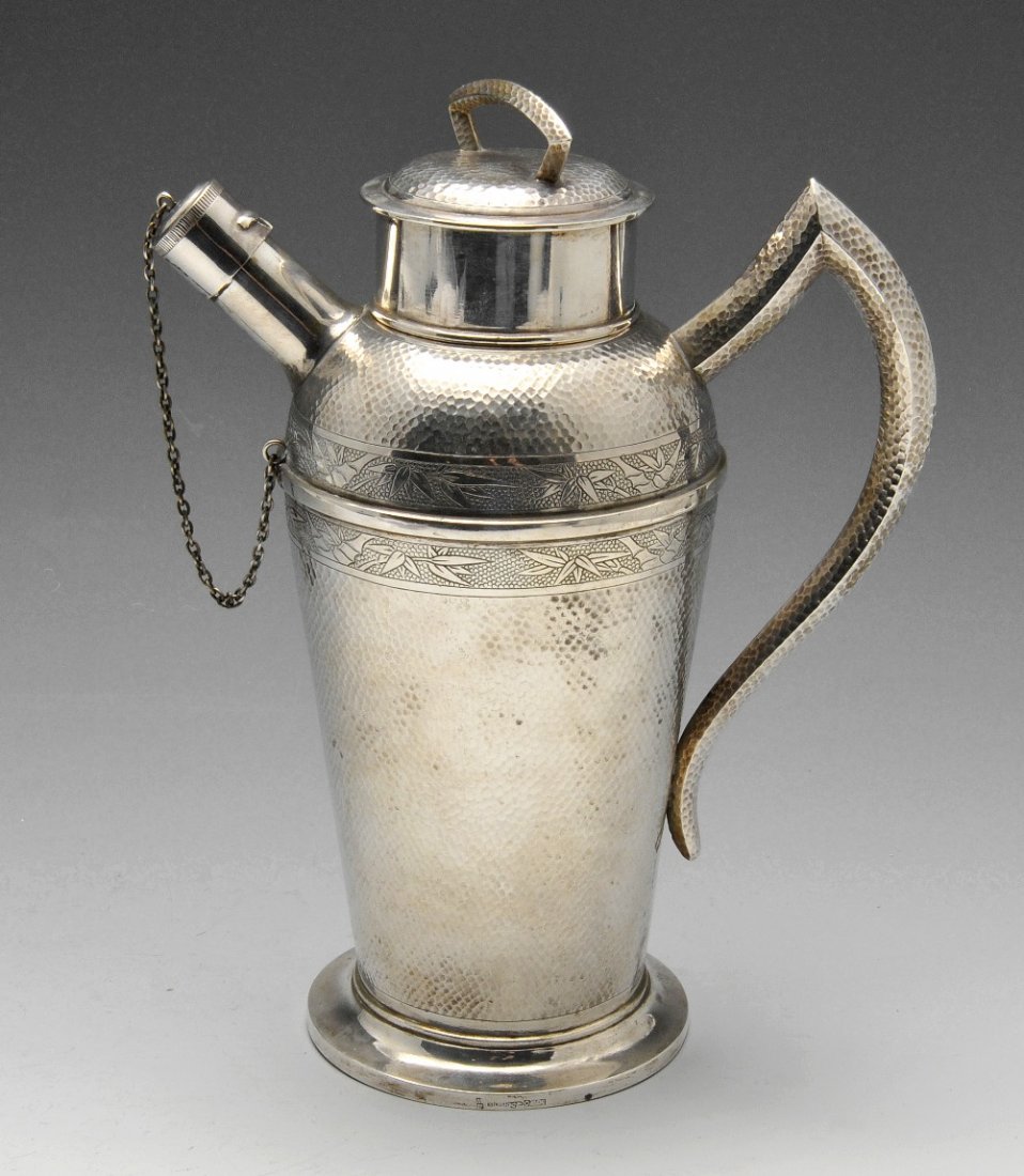 A Chinese export silver cocktail shaker, the tapered (1 of 6)
