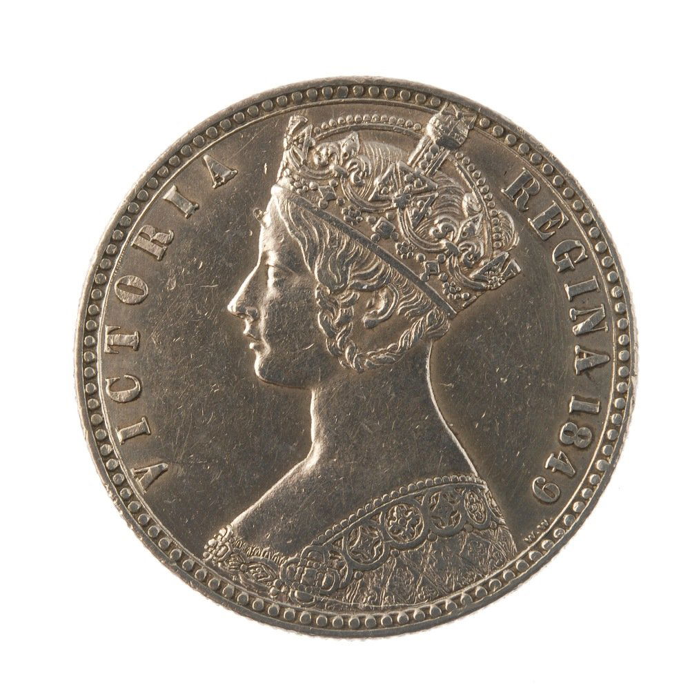 Victoria, Gothic Florin 1849 WW. Good very fine, (1 of 2)