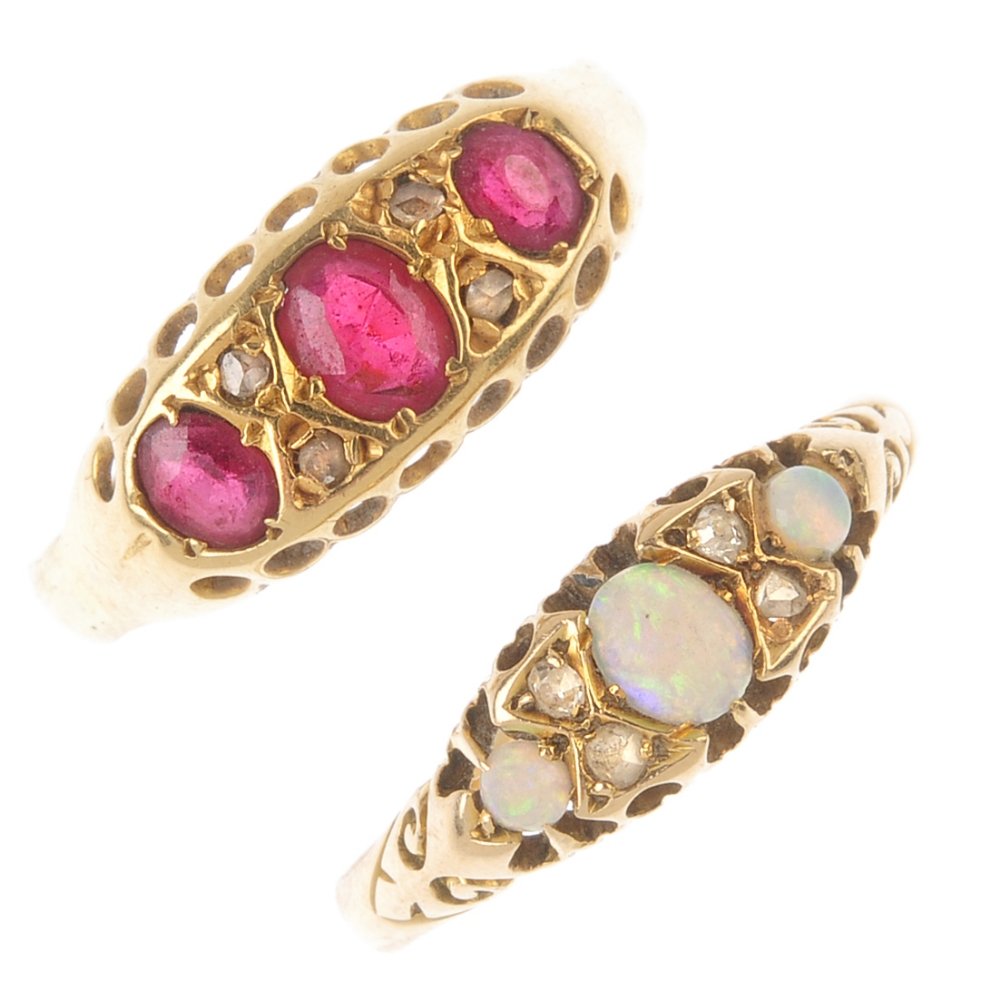 Two late 19th and mid 20th century 18ct gold diamond (1 of 3)