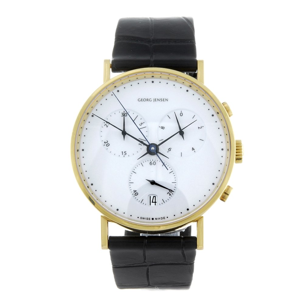 GEORG JENSEN - a gentleman's chronograph wrist watch. (1 of 4)
