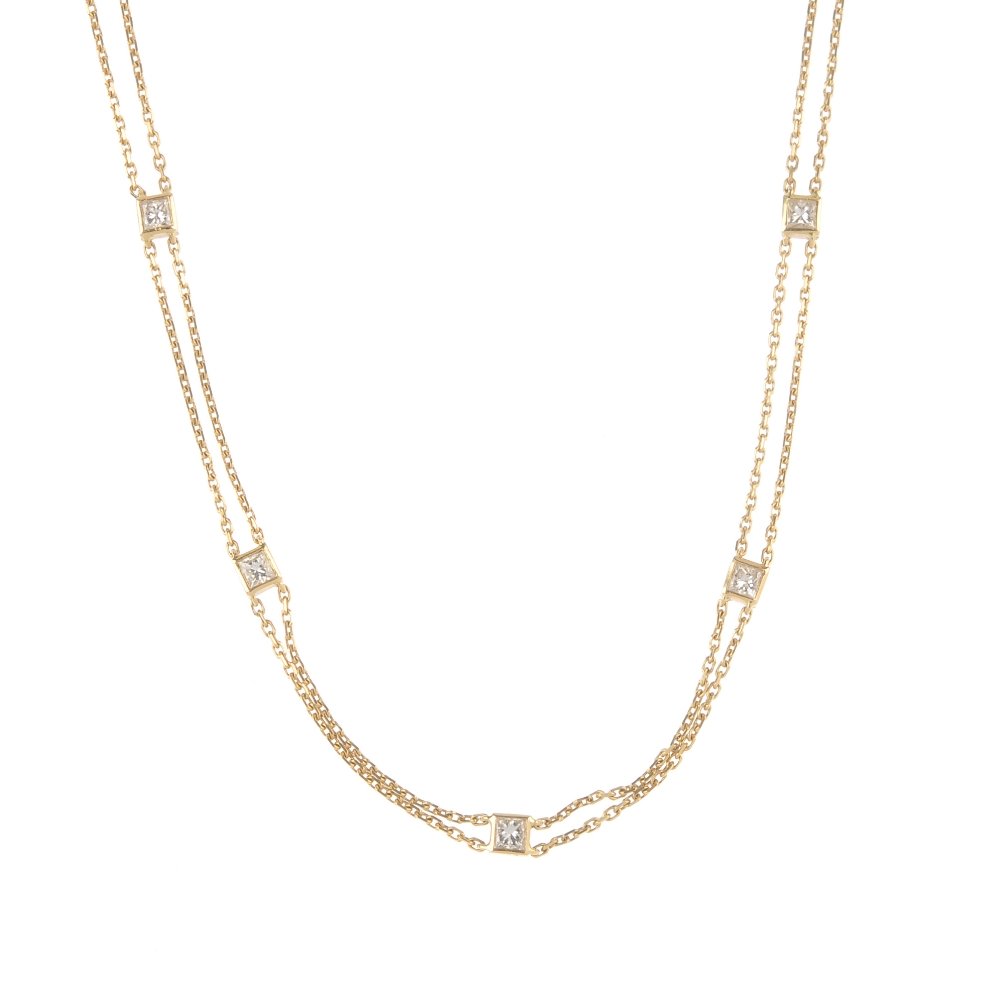 An 18ct gold diamond necklace. Designed as a series of (1 of 2)