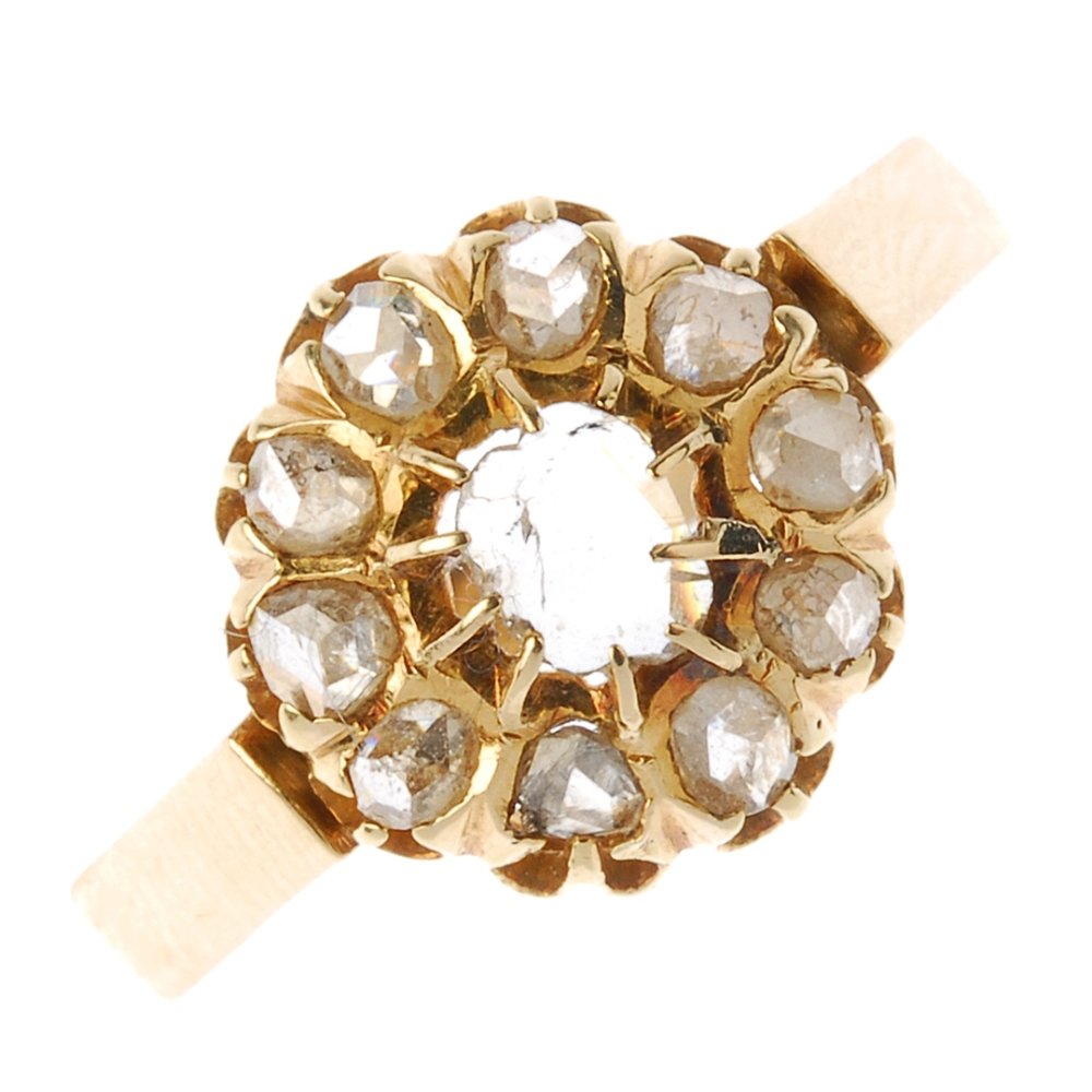 A rose-cut diamond cluster ring. The rose-cut diamond (1 of 3)