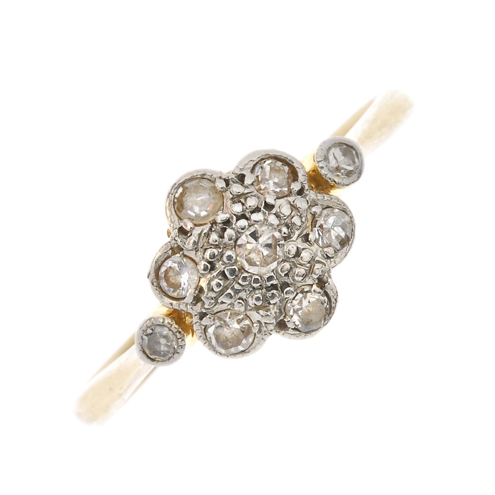 A mid 20th century platinum and 18ct gold diamond (1 of 3)