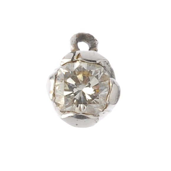 A diamond single-stone pendant. The brilliant-cut (1 of 2)