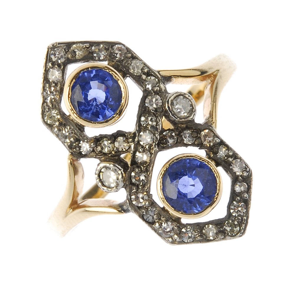 A sapphire and diamond dress ring. The circular-shape (1 of 3)