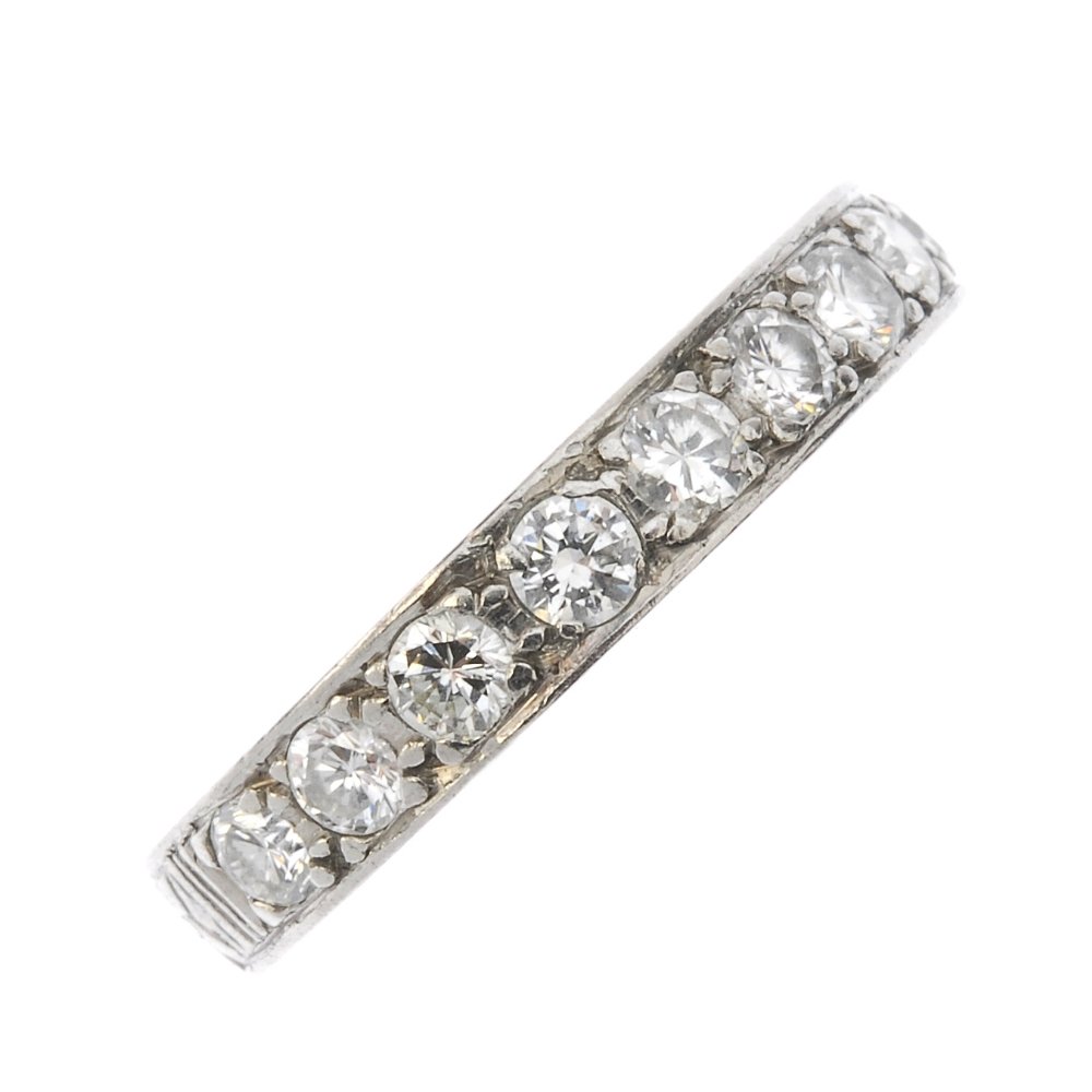 A mid 20th century platinum diamond half-circle (1 of 1)