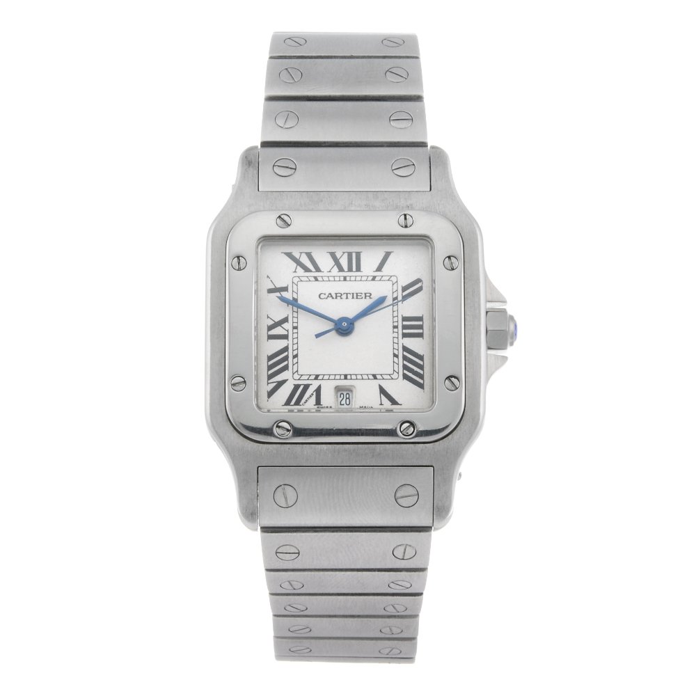 CARTIER - a Santos bracelet watch. Stainless steel (1 of 4)