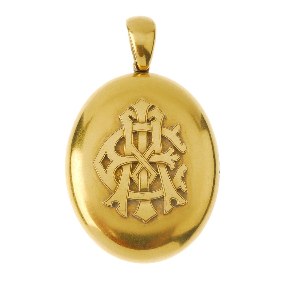 A late 19th century gold locket. Of oval outline, the (1 of 3)