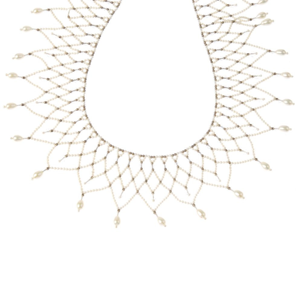 A seed pearl open work collar. The seed pearls and (1 of 2)