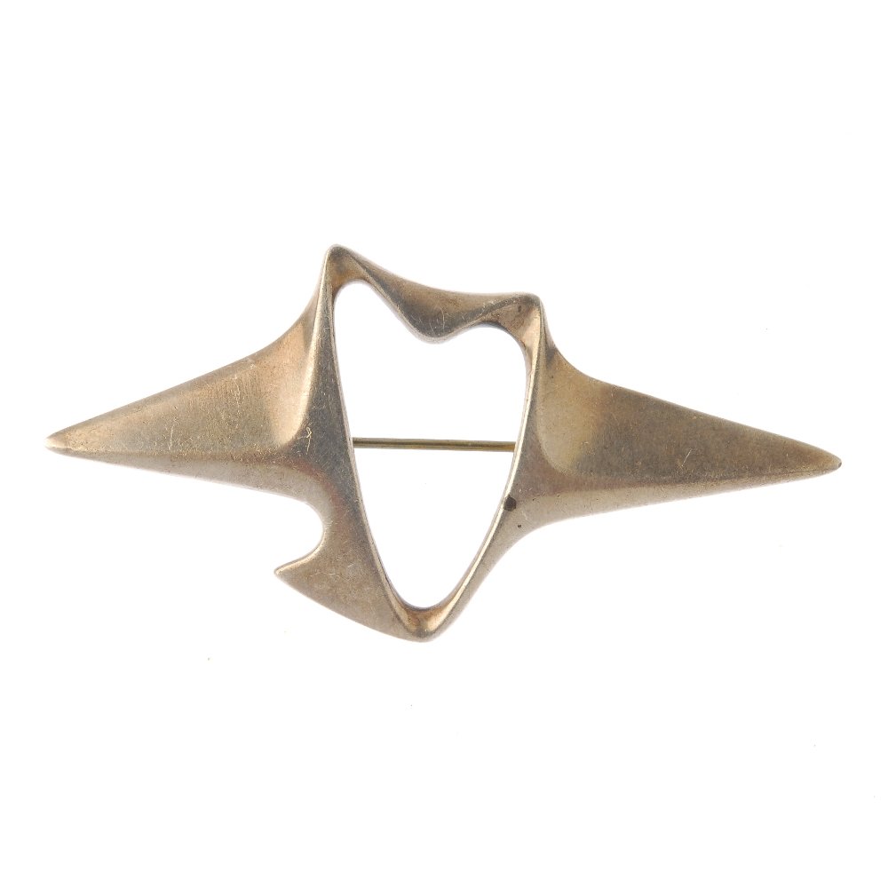 GEORG JENSEN - a silver brooch. Of abstract elongated (1 of 2)