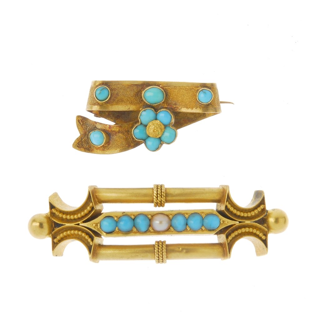 A selection of early to mid Victorian gold gem-set (1 of 3)