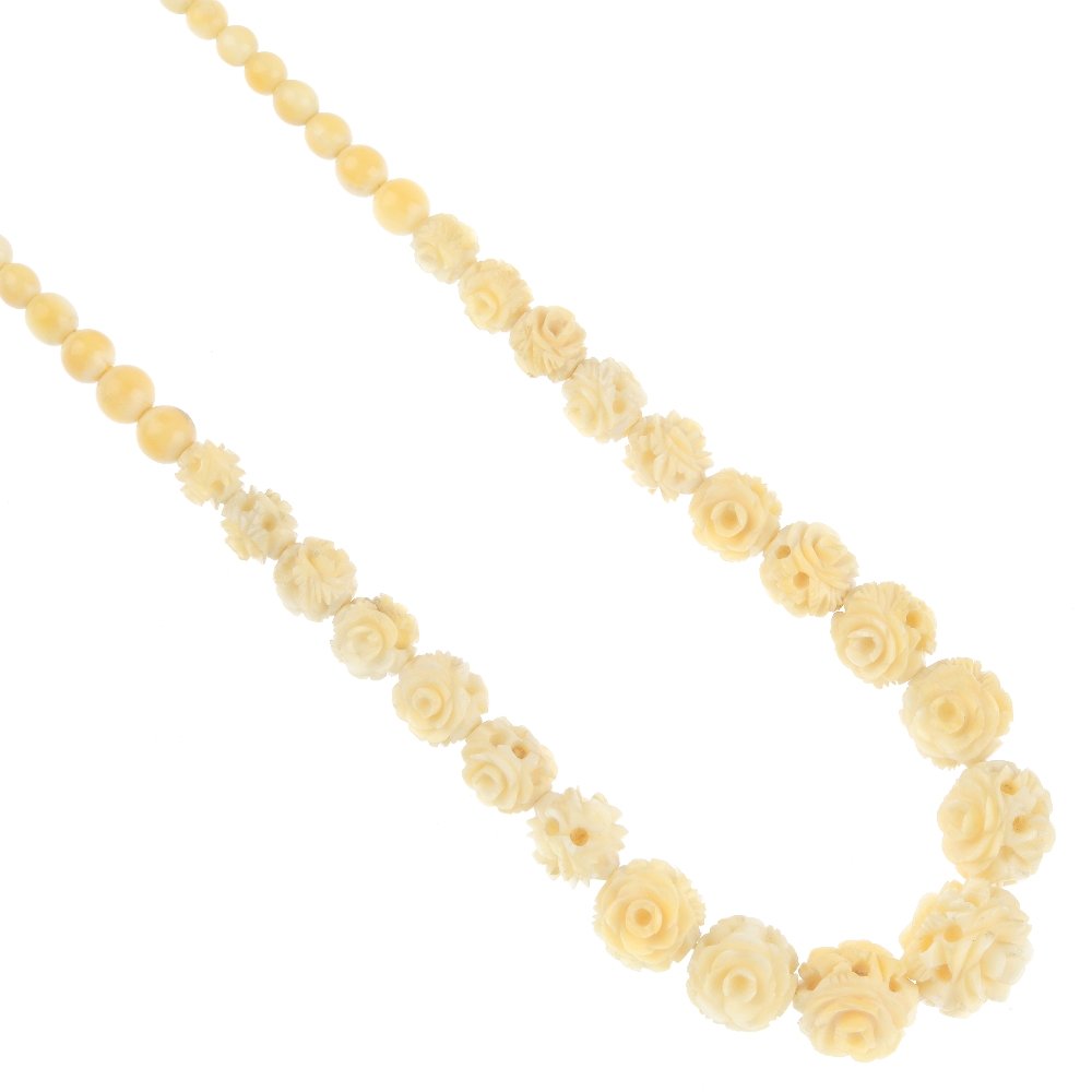 Two early 20th century ivory bead necklaces. The first (1 of 2)