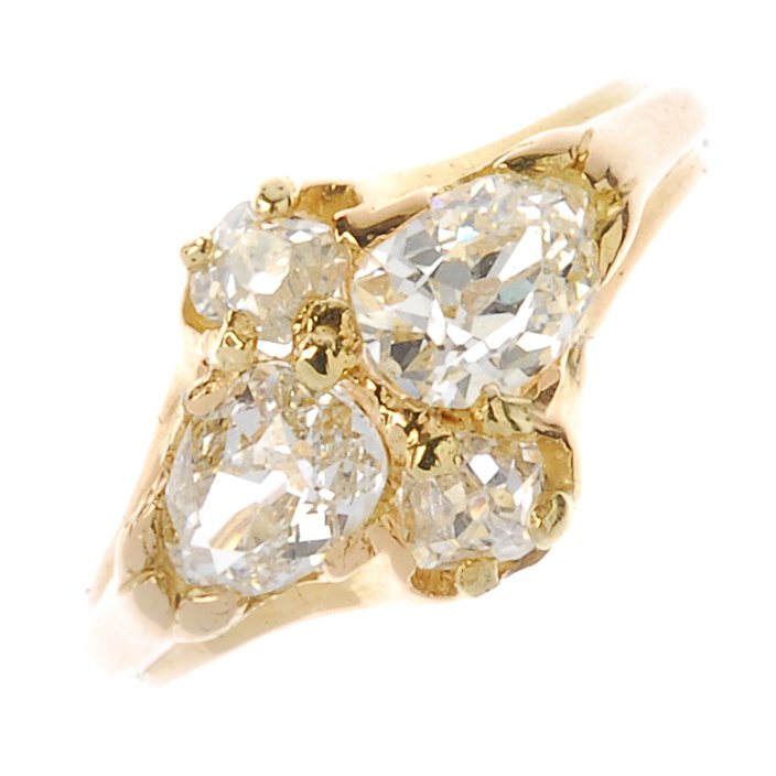 A diamond dress ring. Designed as two pear-shape (1 of 1)