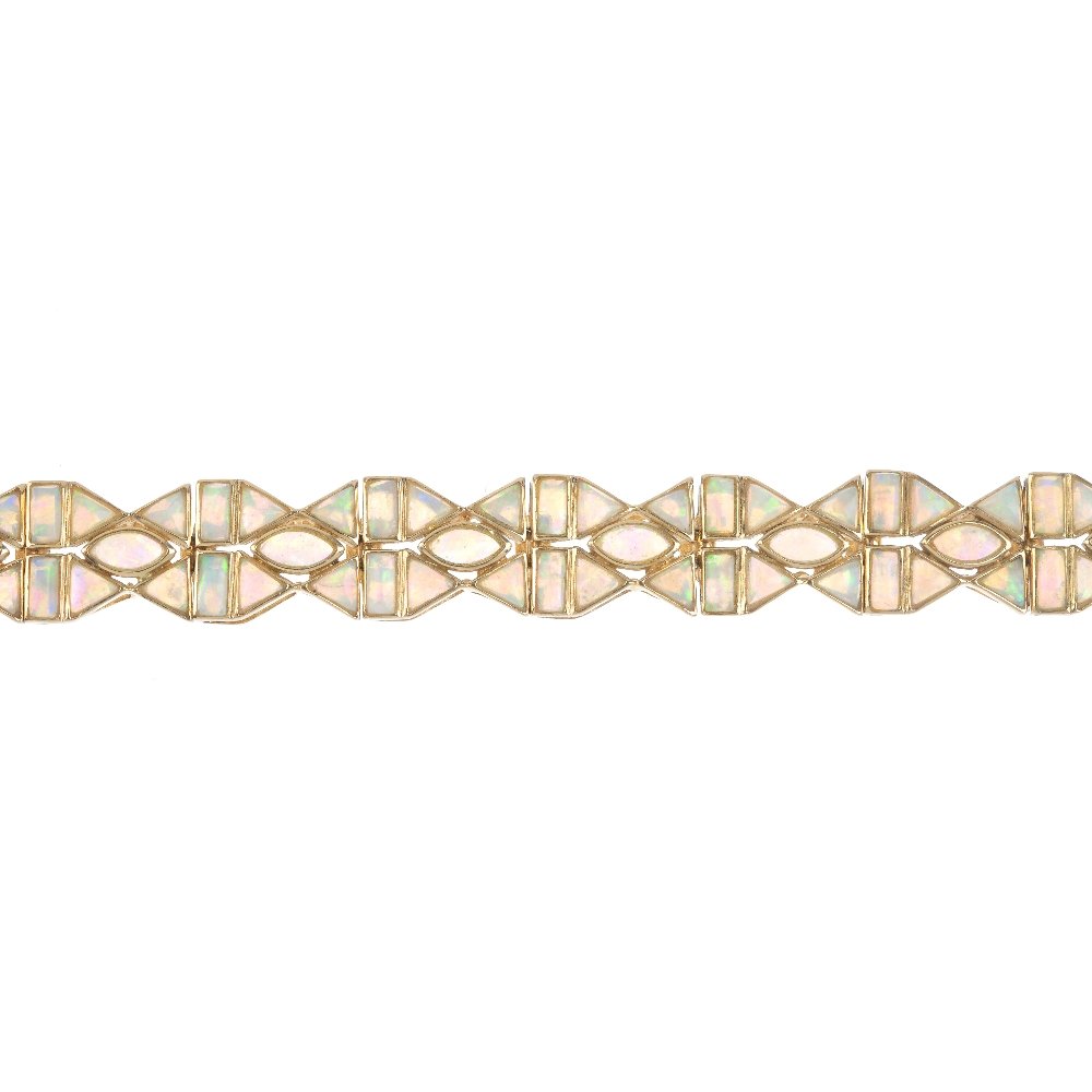 An opal bracelet. Of geometric design, the vari-shape (1 of 4)