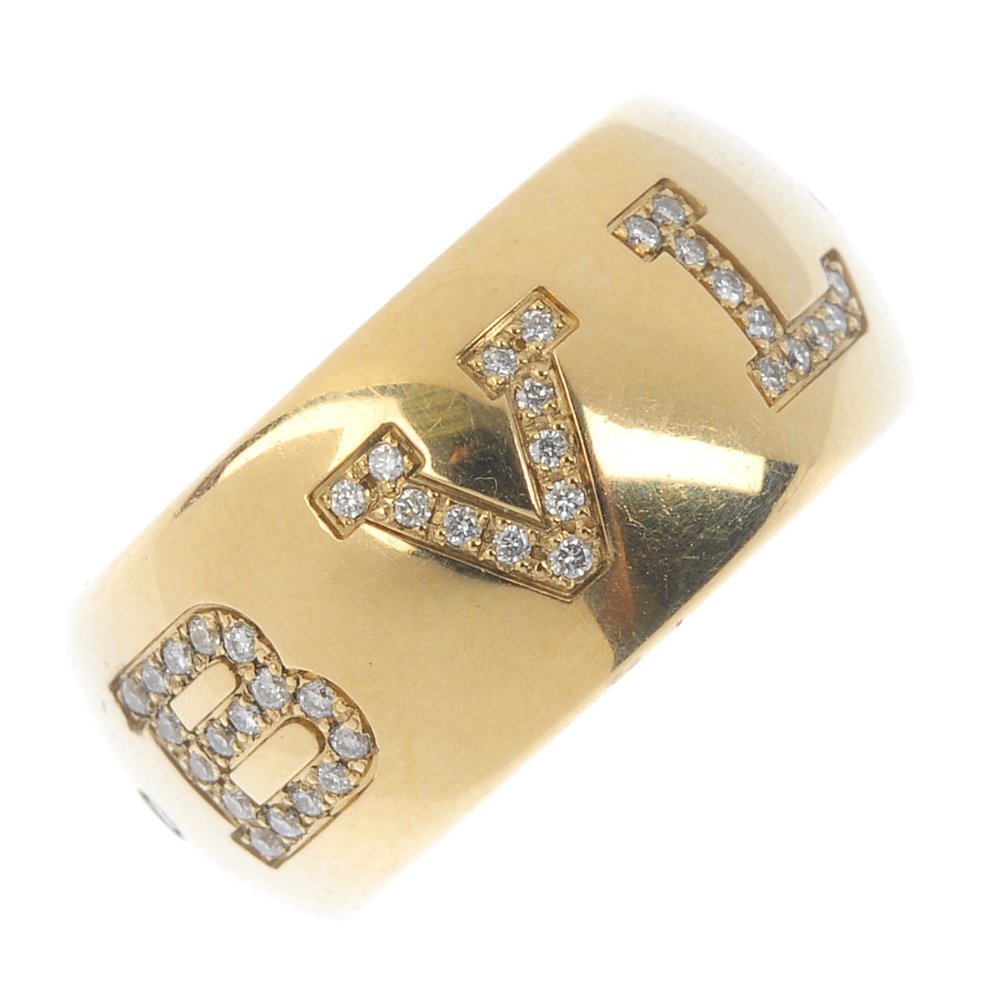 BULGARI - a diamond band ring. The plain band, with (1 of 3)