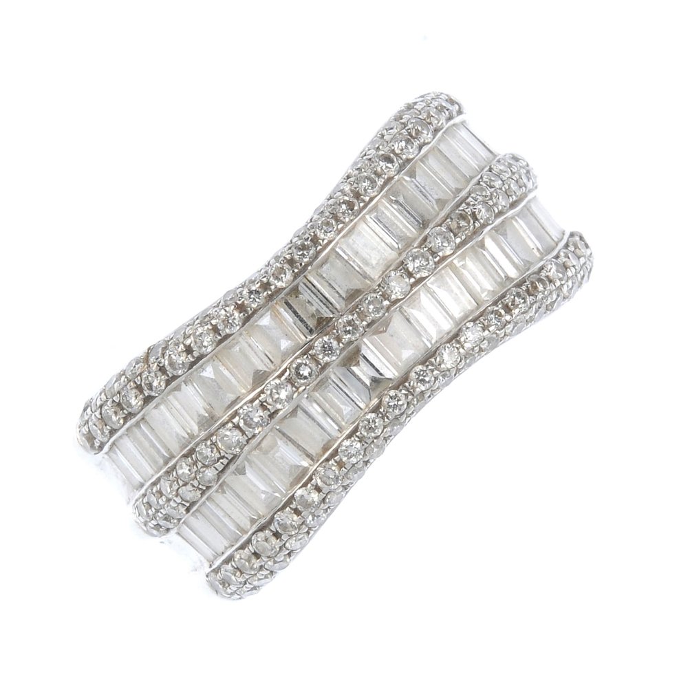 (3454-1-A) A diamond ring and a pair of hinged diamond (1 of 5)