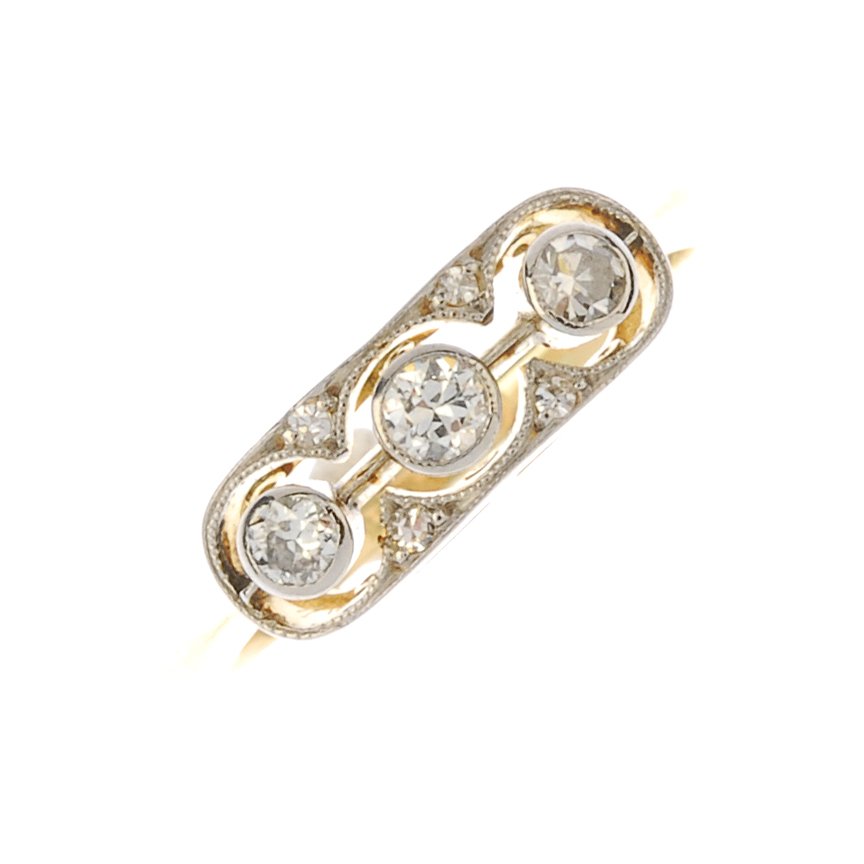 An early 20th century platinum and 18ct gold diamond (1 of 3)