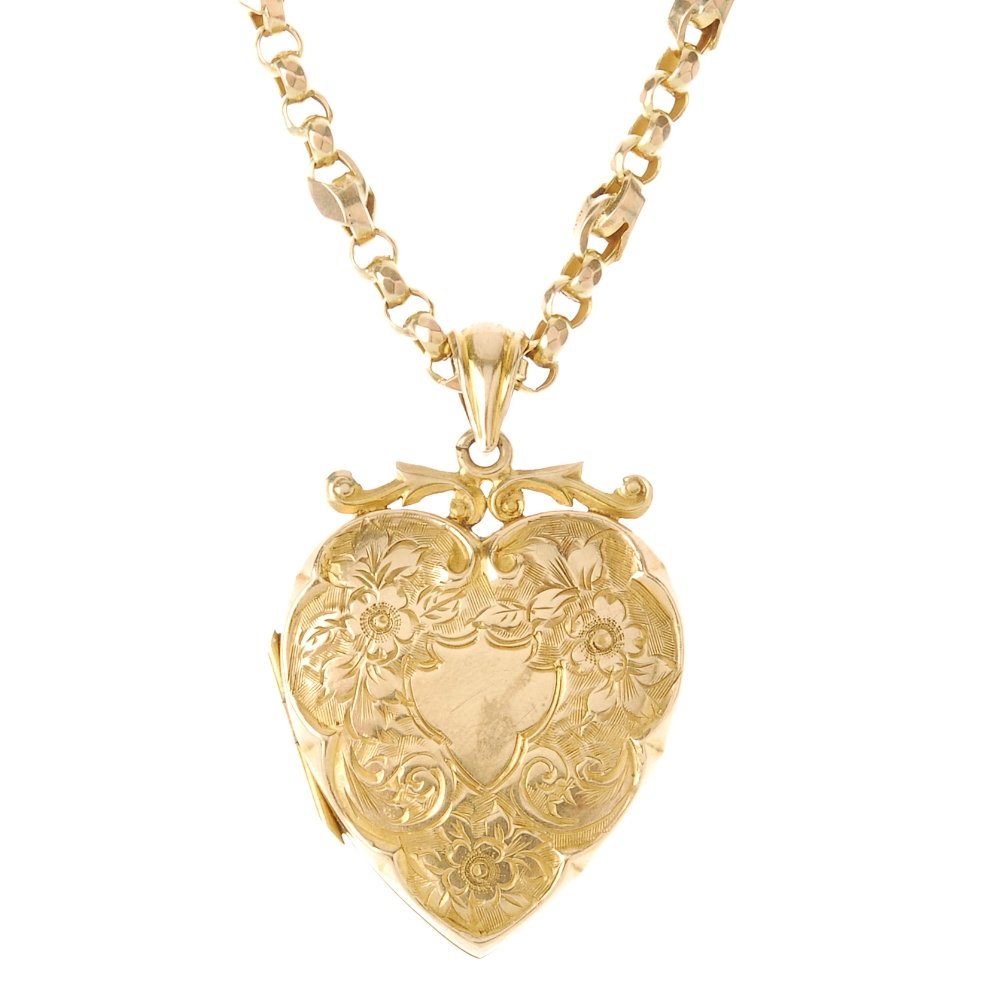 An early 20th century 9ct gold heart locket, with late (1 of 4)